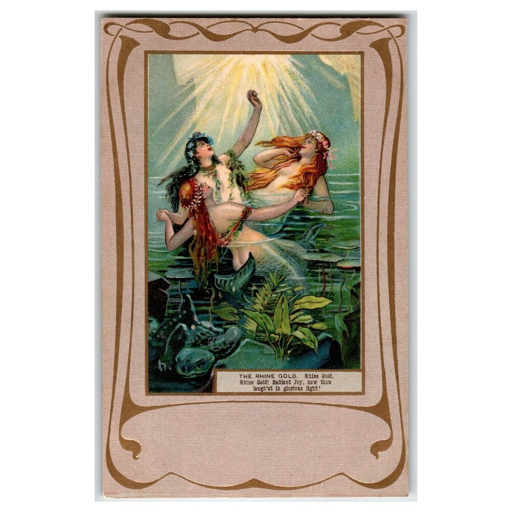 Raphael Tuck Rhinegold Mermaids Fantasy Wagner Opera Art Nouveau Postcard